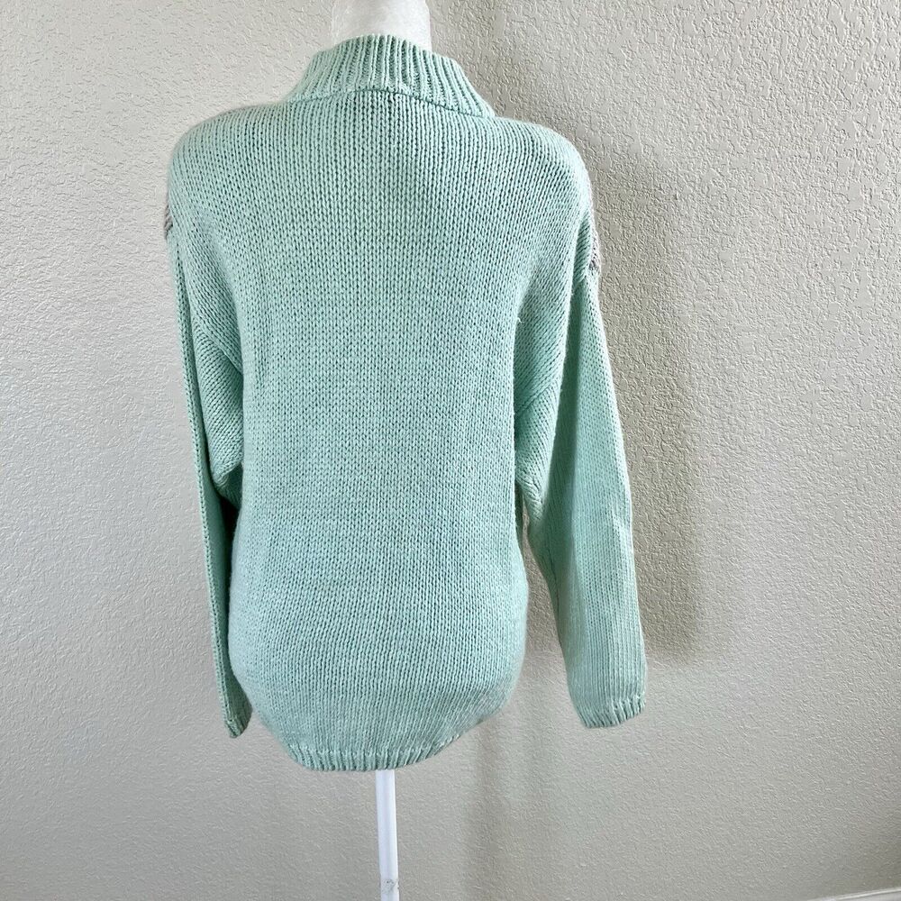 Amilano Vintage Paris Baby Blue Sweater Top Womens Medium Chunky Long Sleeve - Picture 9 of 14